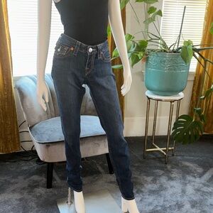 True Religion Women's Dark Indigo Skinny Jeans